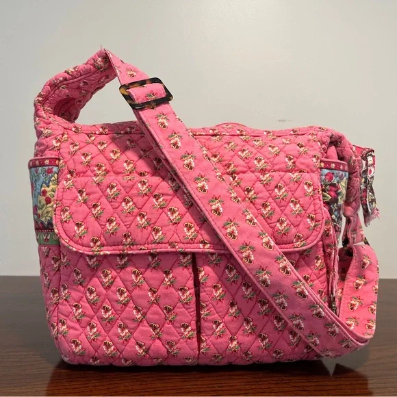 Vera Bradley Pink Pansy small messenger bag - Picture 1 of 11